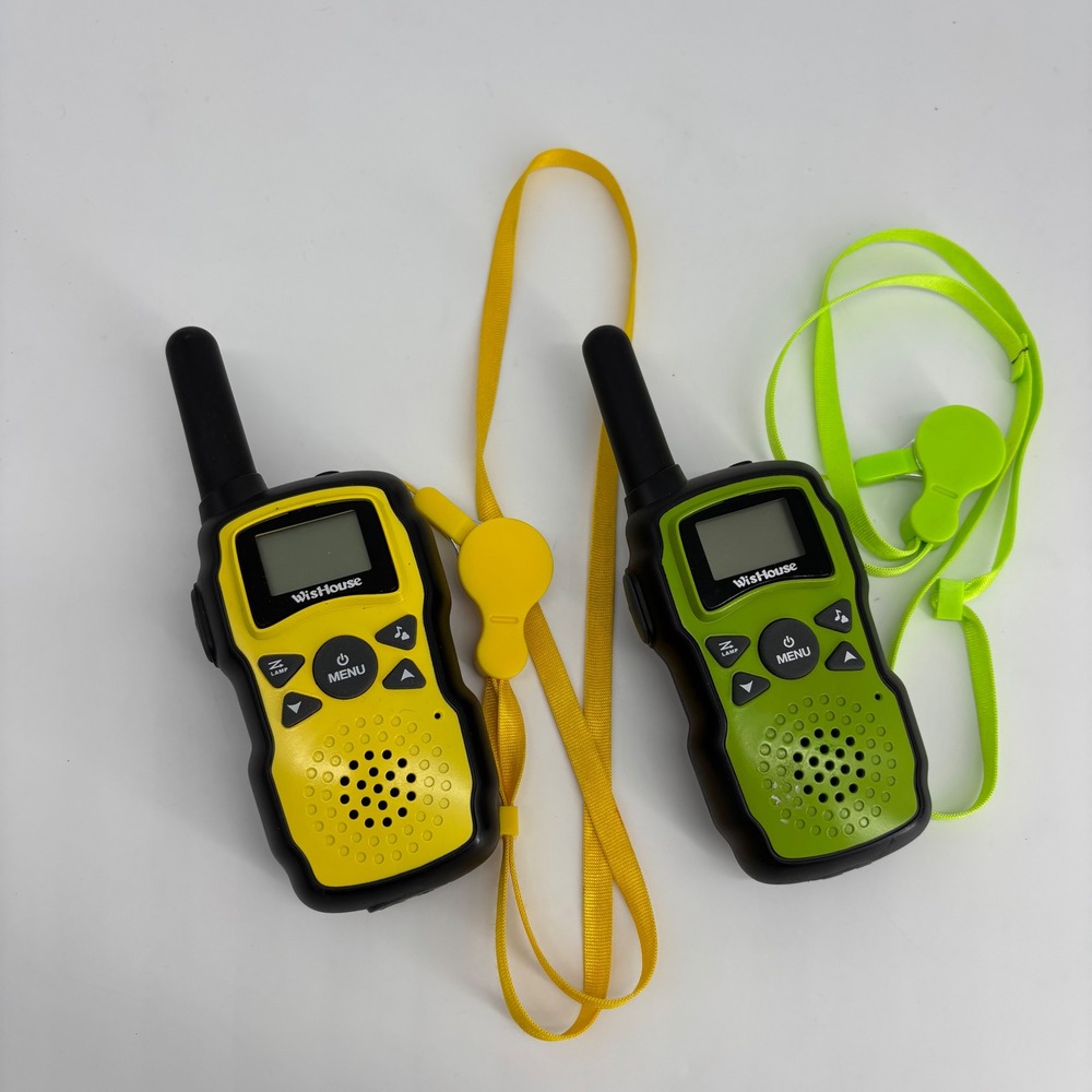 WisHouse Walkie‎ Talkies 2 Pack Yellow Green Kids Two Way Radio with Lanyards